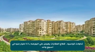 تداولات قياسية.. قطاع العقارات يهيمن على البورصة بـ 3.5 مليار جنيه في أسبوع واحد